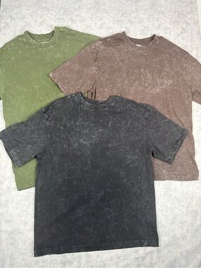 Lot 3 Saint x Louis Collab T Shirts Mens M Relaxed Boxy Fit Acid Wash Cotton